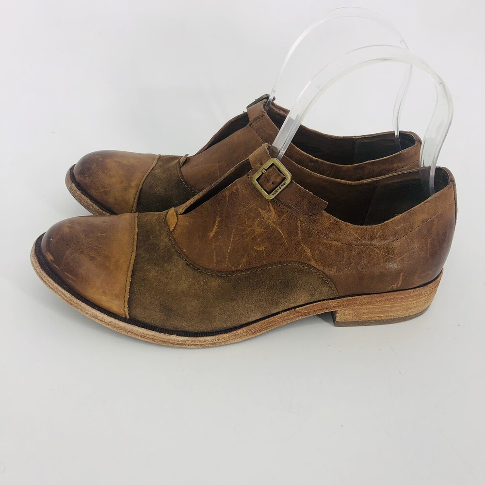 Korkease Womens 6.5M Niseda Oxford Rum Siena Combo K48006 Buckle Top Leather Sho